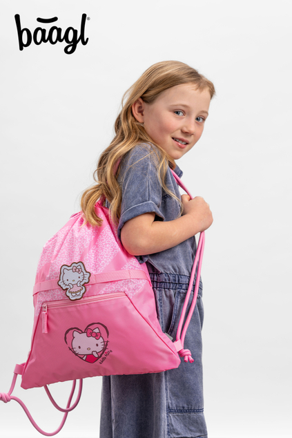 BAAGL SET 5 Zippy Plus Hello Kitty Sweet Leopard: cartella, astuccio, sacchetto, grembiule, portafog