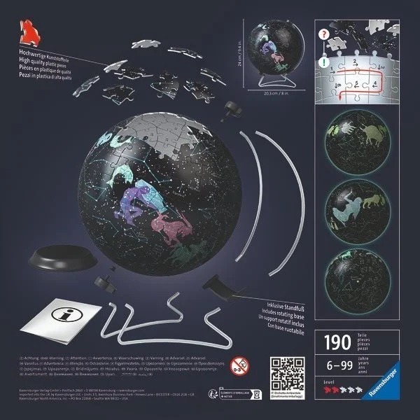 Puzzle-Ball Svietiaci glóbus: Hviezdna obloha