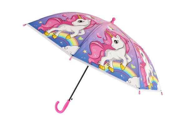 Dáždnik Jednorožec plast/kov vystreľovací 64cm