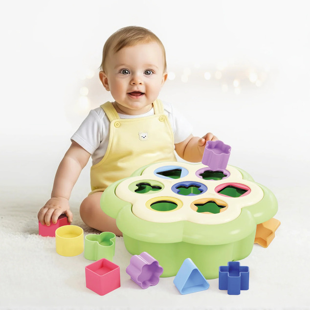 Quercetti PlayEco - Daisy Shape Sorter - Primul sortator - 16 buc