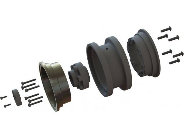 Pro-Line disk 2,9" Crni nosač kotača Black Rhino Armory Gunmetal Aluminij dvostruko pomaknut (+5 / +