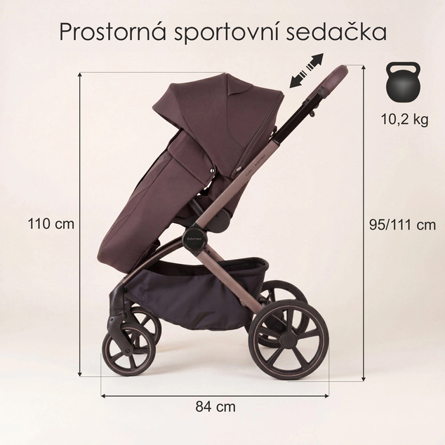 ADAMEX Kočík kombinovaný Como Satin Carbon