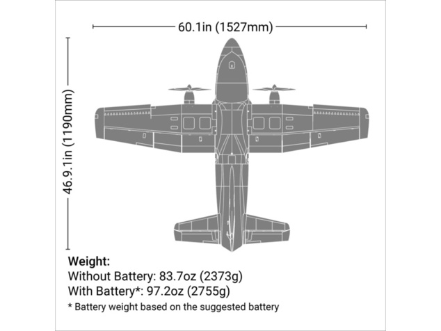 E-flite EC-1500 Twin 1,5m SAFE Select AS3X BNF Basic