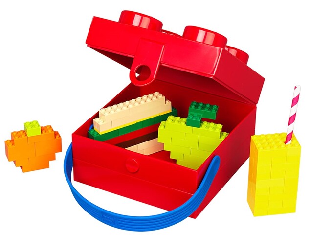 LEGO box s rukoväťou - červená
