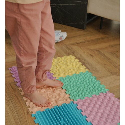 Ortek Masážna podložka Puzzle Mix Pastel 6 prvkov