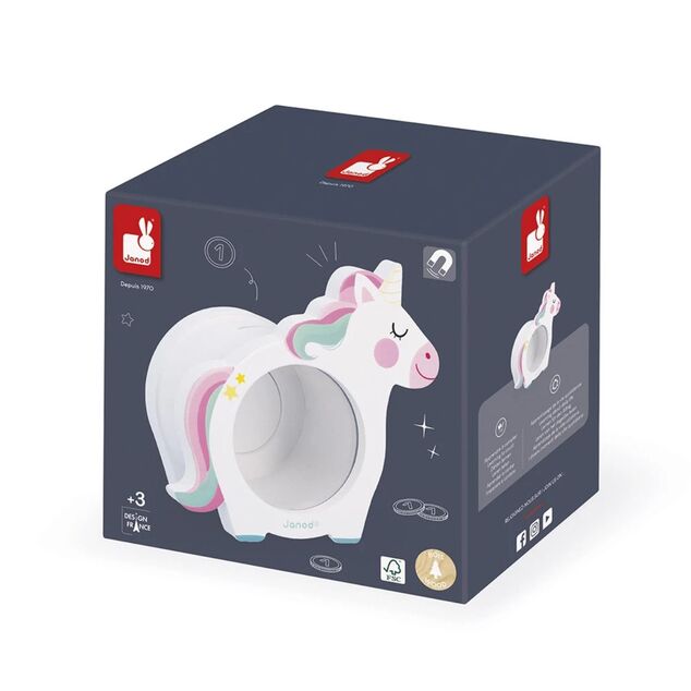 Janod Holzspardose Einhorn
