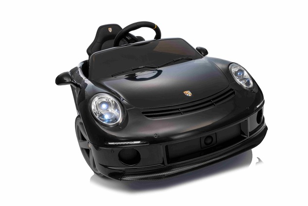 Elektrické autíčko RUF GT 12V, čierne, Otváracie dvere, 2.4 GHz diaľkové ovládanie, LED sv