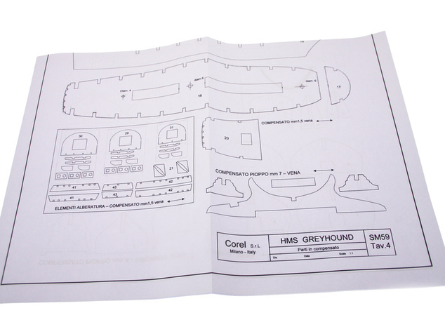 COREL HMS Greyhound fregata 1720 1:100 kit