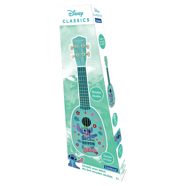 Lexibook Drevené ukulele s nylonovými strunami 53 cm Disney Stitch
