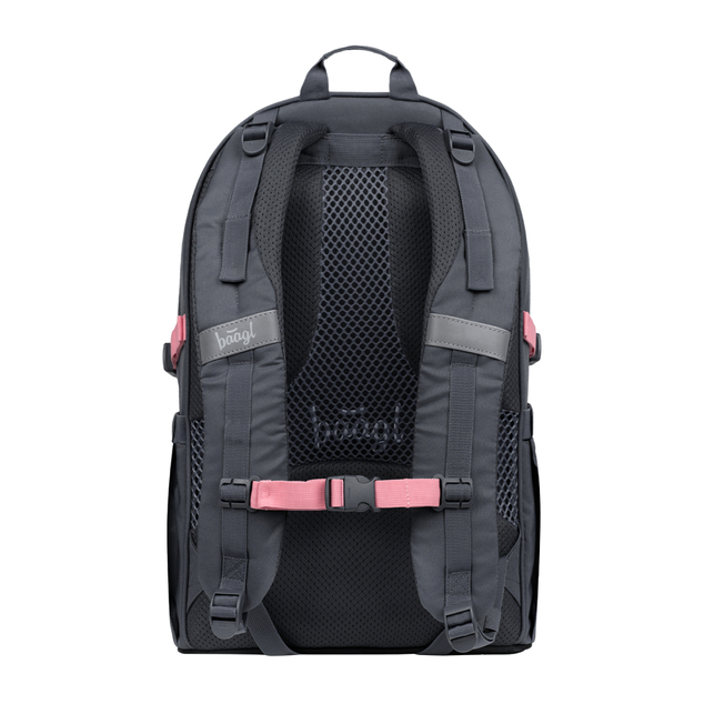 BAAGL SET 5 Core Logo rosa: Rucksack, Federmäppchen, Beutel, Gürteltasche, Laptop-Hülle GRS