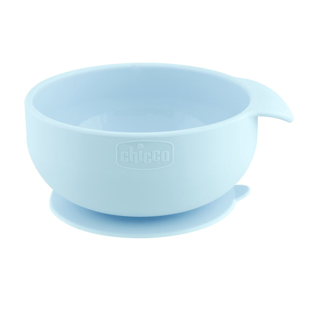 CHICCO Set Essgeschirr Silikon - blau, 6m+