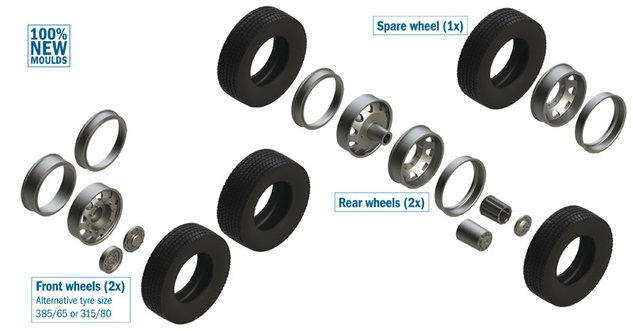 Model Kit doplňky 3909 - EUROPEAN TYRES and RIMS (1:24)