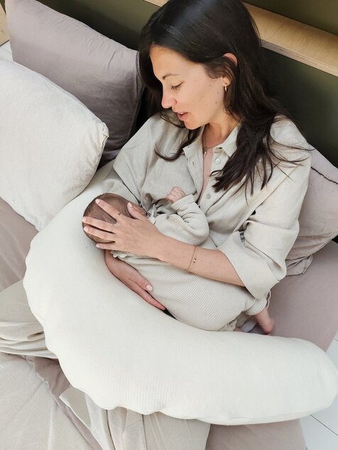 Cuscino gravidanza e allattamento Multirelax 3in1 Ecru, Cotone