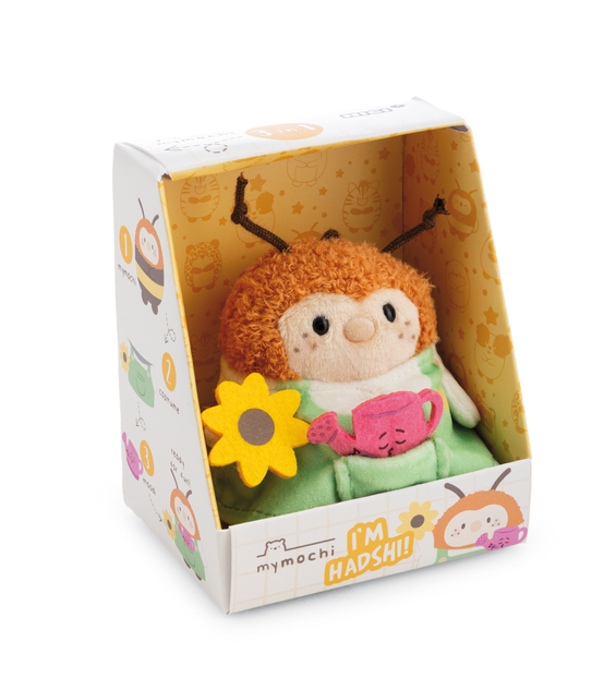 NICI peluche MyMochi Ape Hadshi 8 cm con annaffiatoio e costume da giardiniere, confezione regalo