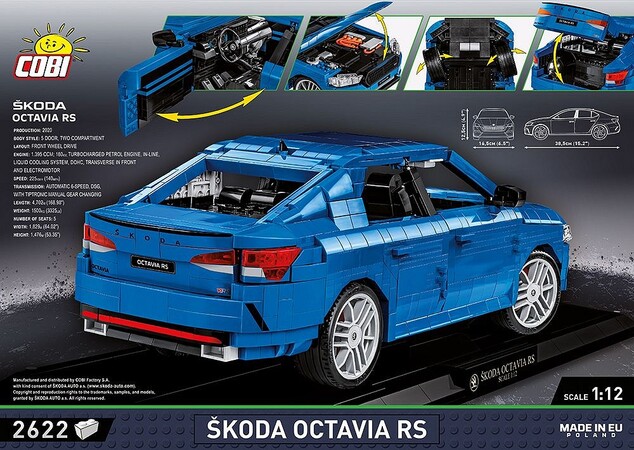 Cobi Škoda Octavia IV RS, 1:12, 2520 k, EXECUTIVE EDITION