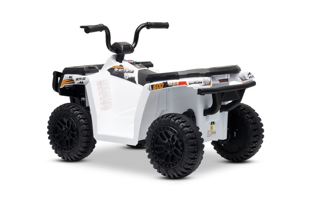 Licencovaná elektrická štvorkolka Arctic Cat 12V so zadným pohonom, biela, LED svetlá, Lít