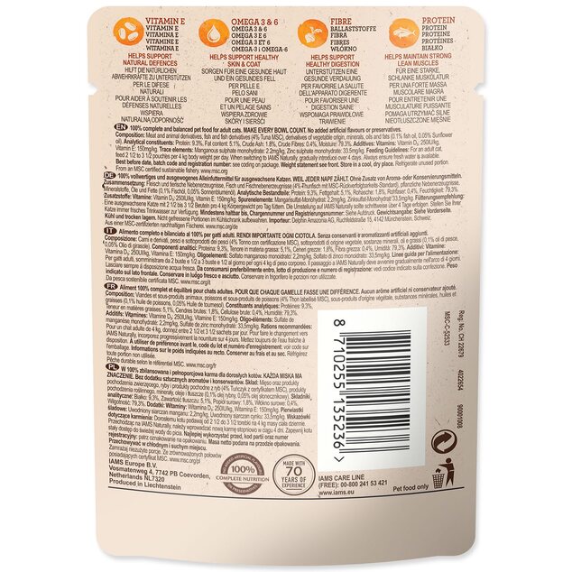 Kapsička IAMS Naturally tuňák v omáčke 85g