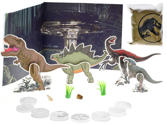 Jurský svet Dominion sada dinosauria rezervácie s kinetickým pieskom