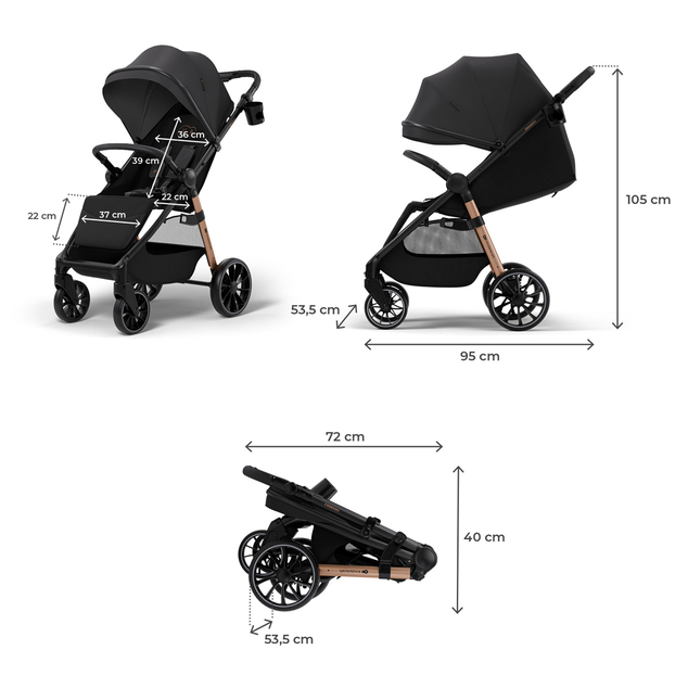 KINDERKRAFT Kočík športový Grande 2 Midnight Black