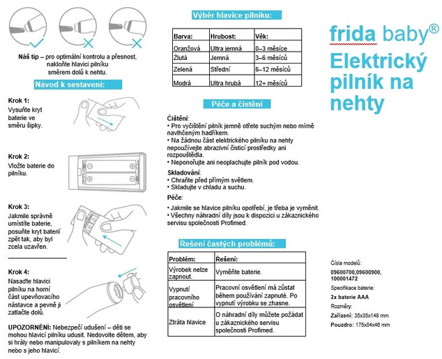 Frida Baby elektrický pilník na detské nechty