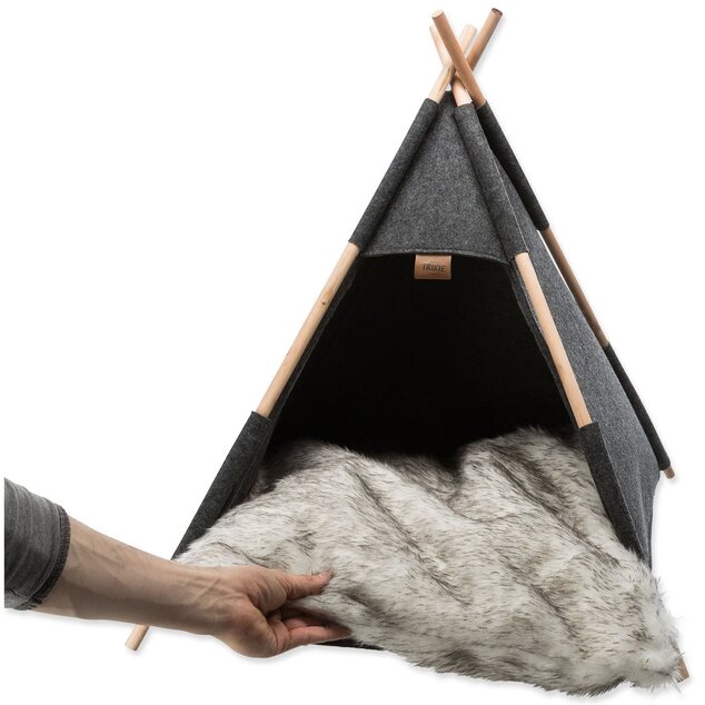 Tipi cueva, fieltro, 55 × 65 × 55 cm, antracita