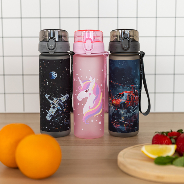 BAAGL Tritan-Flasche für Getränke Pixel Space, 500 ml