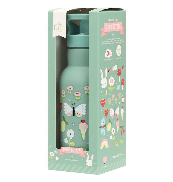 A Little Lovely Company - nerezová fľaša na pitie, 350 ml - radosť