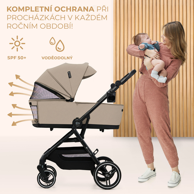 KINDERKRAFT SELECT Cochecito combinado Yoxi 2en1 Sand Beige