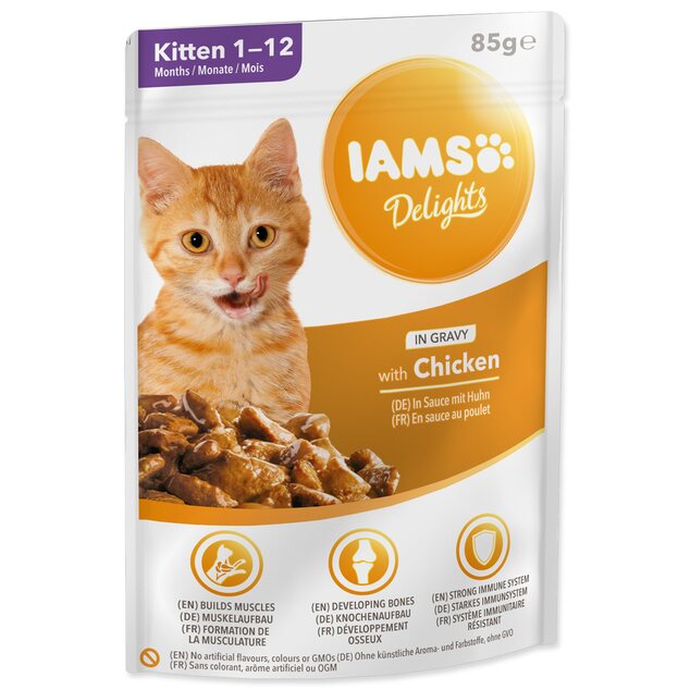 Kapsička IAMS KITTEN - kura v omáčke 85g