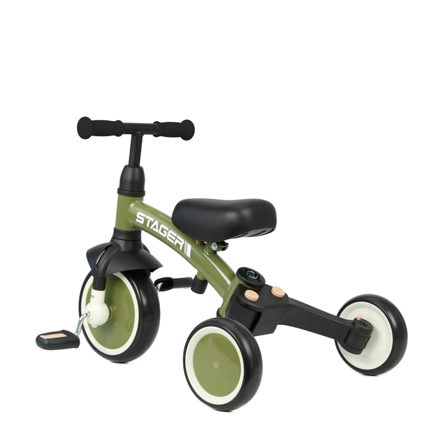 QPLAY Triciclo Stager 3 in 1 Verde, 2-6 anni