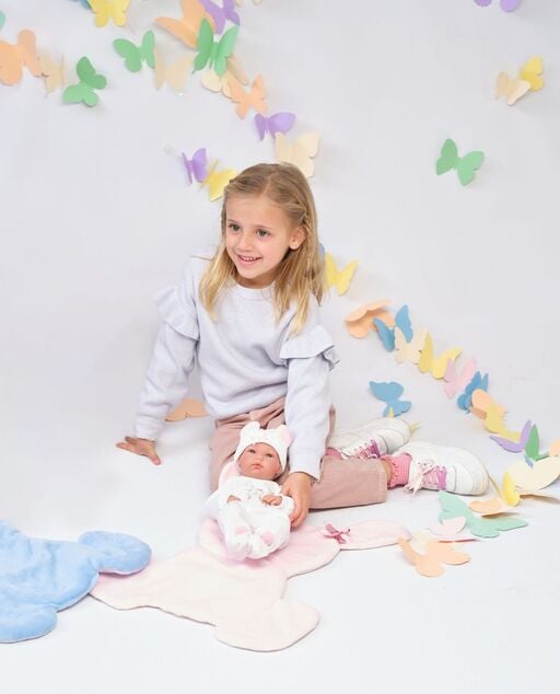 Llorens 63598 NEW BORN dievčatko - realistická bábika bábätko s celovinylovým telom - 35cm