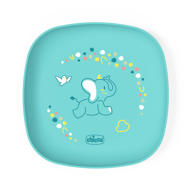 CHICCO Set za jelo - zdjela i tanjur plavi 12m+