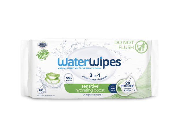 6x WATERWIPES Obrúsky vlhčené Hydrating clean bez obsahu plastov 60 ks ( 360 ks )