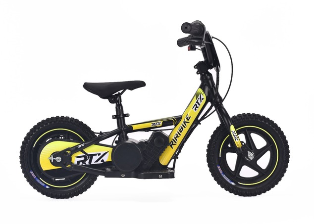 Detské elektrické odrážadlo RIRIBIKE RTX3 24V (12”), žlté, Lítiová batéria, 100W motor