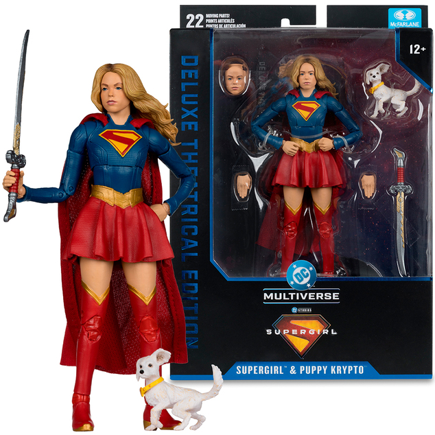 Supergirl (2026) DC Theatrical Deluxe Edition akční figurka Supergirl &amp; Baby Krypto 17 cm