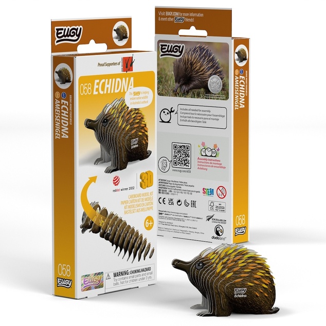 EUGY Echidna puzzle 3D in cartone
