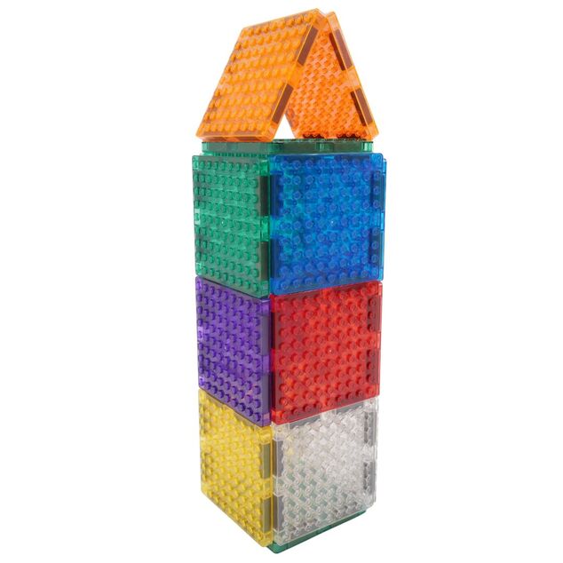 Cleverclixx Mágneses építőkészlet Brick Tiles Pack Intense – 16 db
