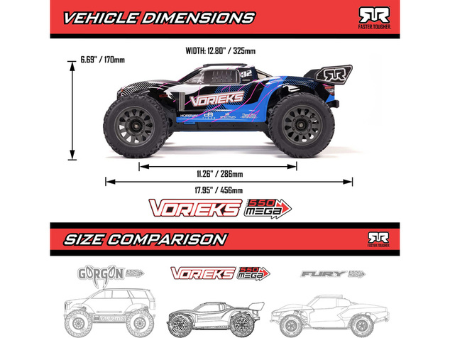 Arrma Vorteks Mega 550 1:10 RTR Basic plava