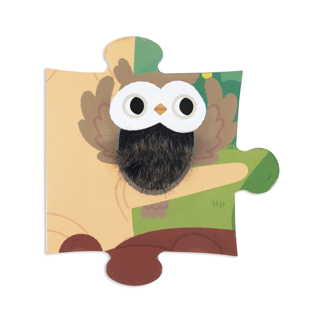 Janod Puzzle dotykové senzorické Les s  rôznymi povrchmi 20 ks