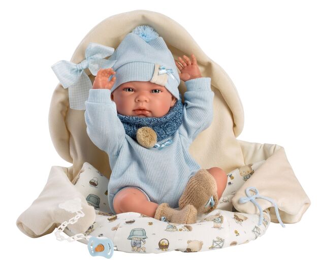 Llorens 73885 NEUGEBORENER JUNGE - realistische Babypuppe mit Vollvinylkörper - 40