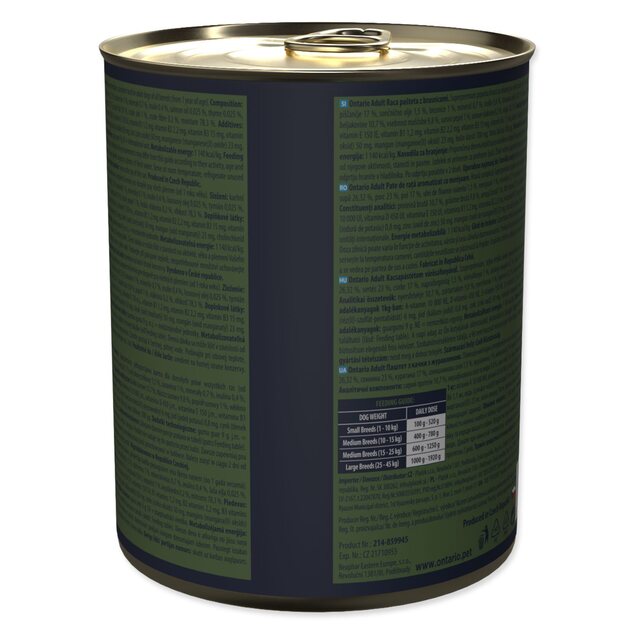 Conserva Ontario Adult pâté di anatra con aroma di mirtilli800g