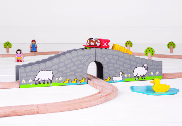 Bigjigs Rail Farma most s tunelom