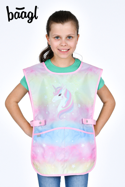 BAAGL SET 5 Airy Rainbow Unicorn: zaino, astuccio, sacca, grembiule, portafoglio