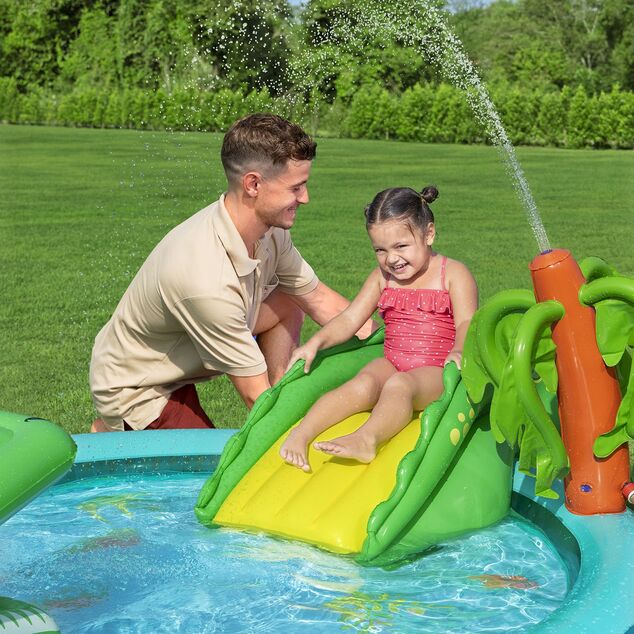 Bestway 53166 Detské nafukovacie herné centrum Crocodile Cove, 224 x 181 x 72 cm