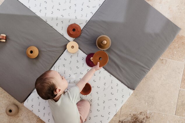 Tappetino da gioco pieghevole imbottito per bambini 3 in 1, Bunny
