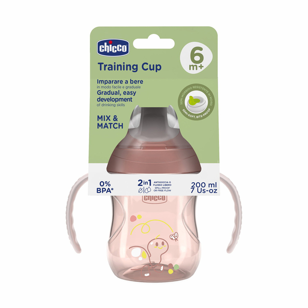 Chicco Hrnček Training s držadlami pink, 6m+