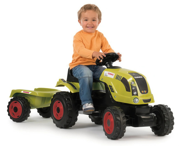 Smoby Šliapací traktor CLAAS zelený s vozíkom