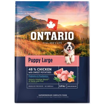 Krmivo Ontario Puppy &amp; Junior Large Chicken &amp; Sweet Potatoes 2,25kg