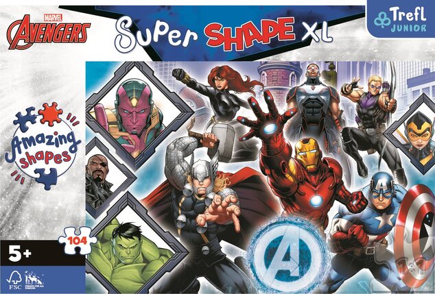 Trefl Puzzle TREFL Puzzle Super Shape XL Avengers 104 dielikov