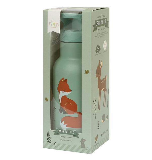 A Little Lovely Company - nerezová fľaša na pitie, 350 ml  - kamaráti z lesa